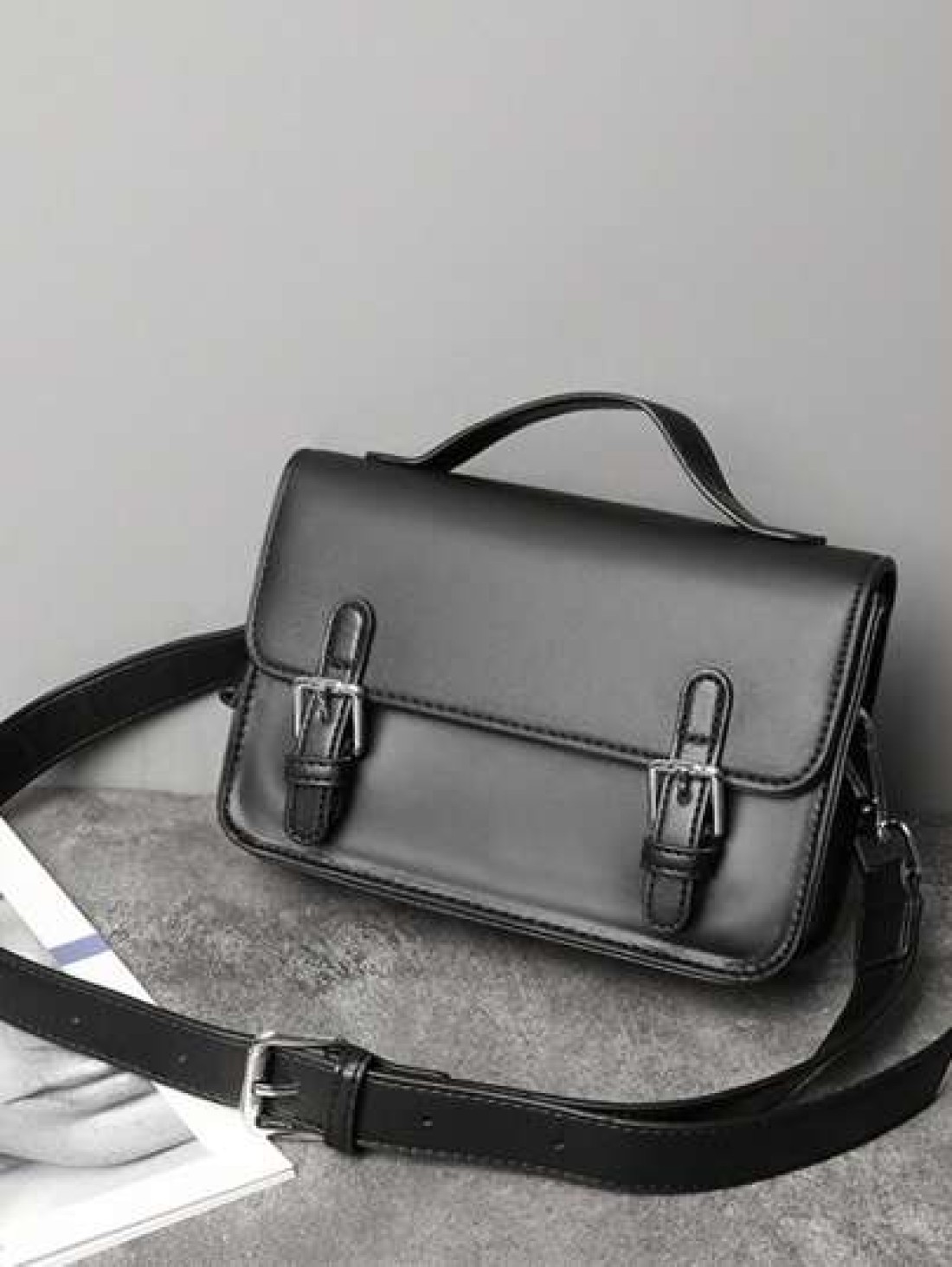 Messenger Casual PU Leather Unisex Shoulder Bag Large Capacity Leisure Street Handbag Crossbody Bag