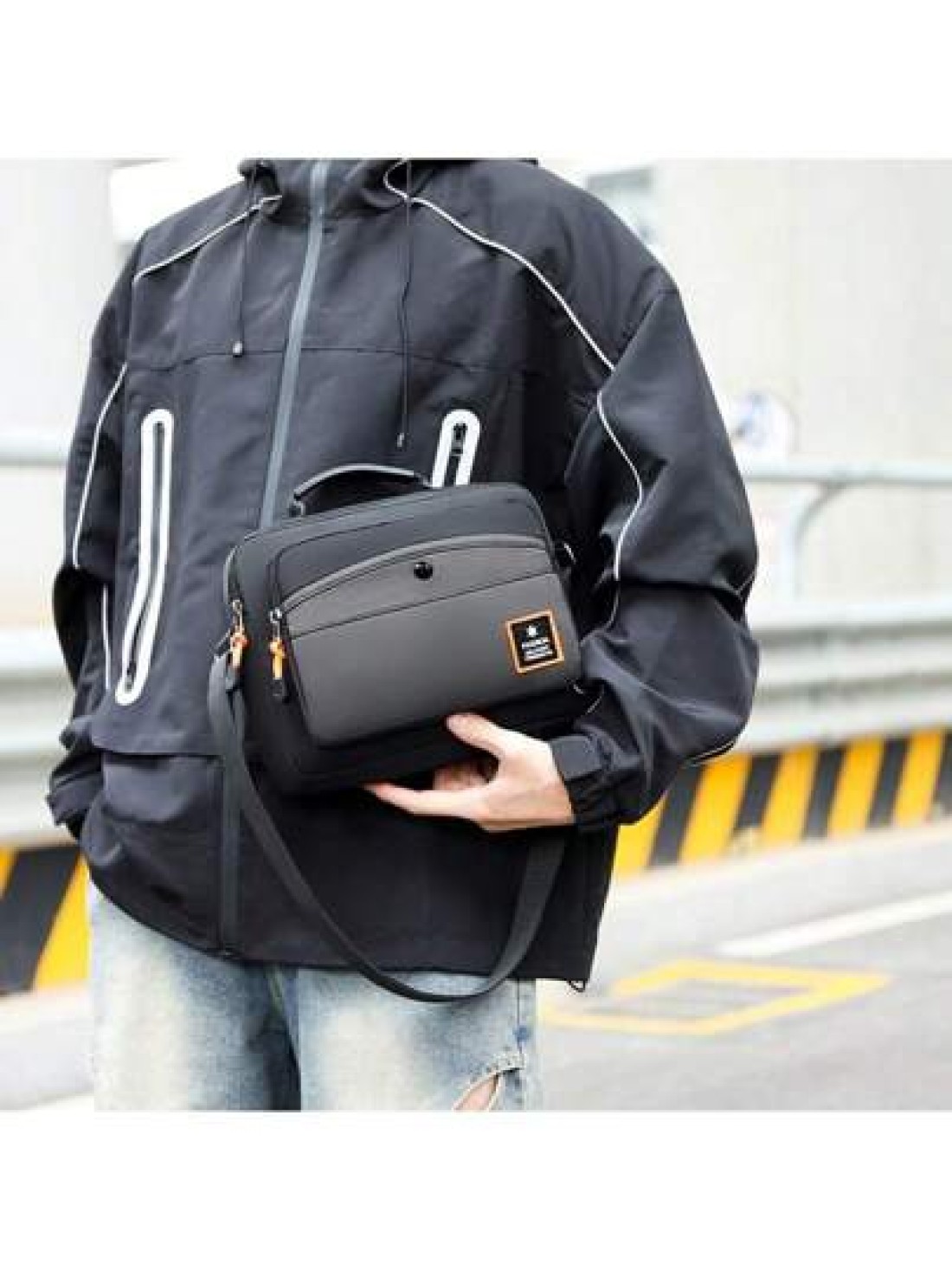 ChicCrossBag UrbanVoyagerSatchel CanvasAdventureCrossbody StylishCommuteMessenger In Grey