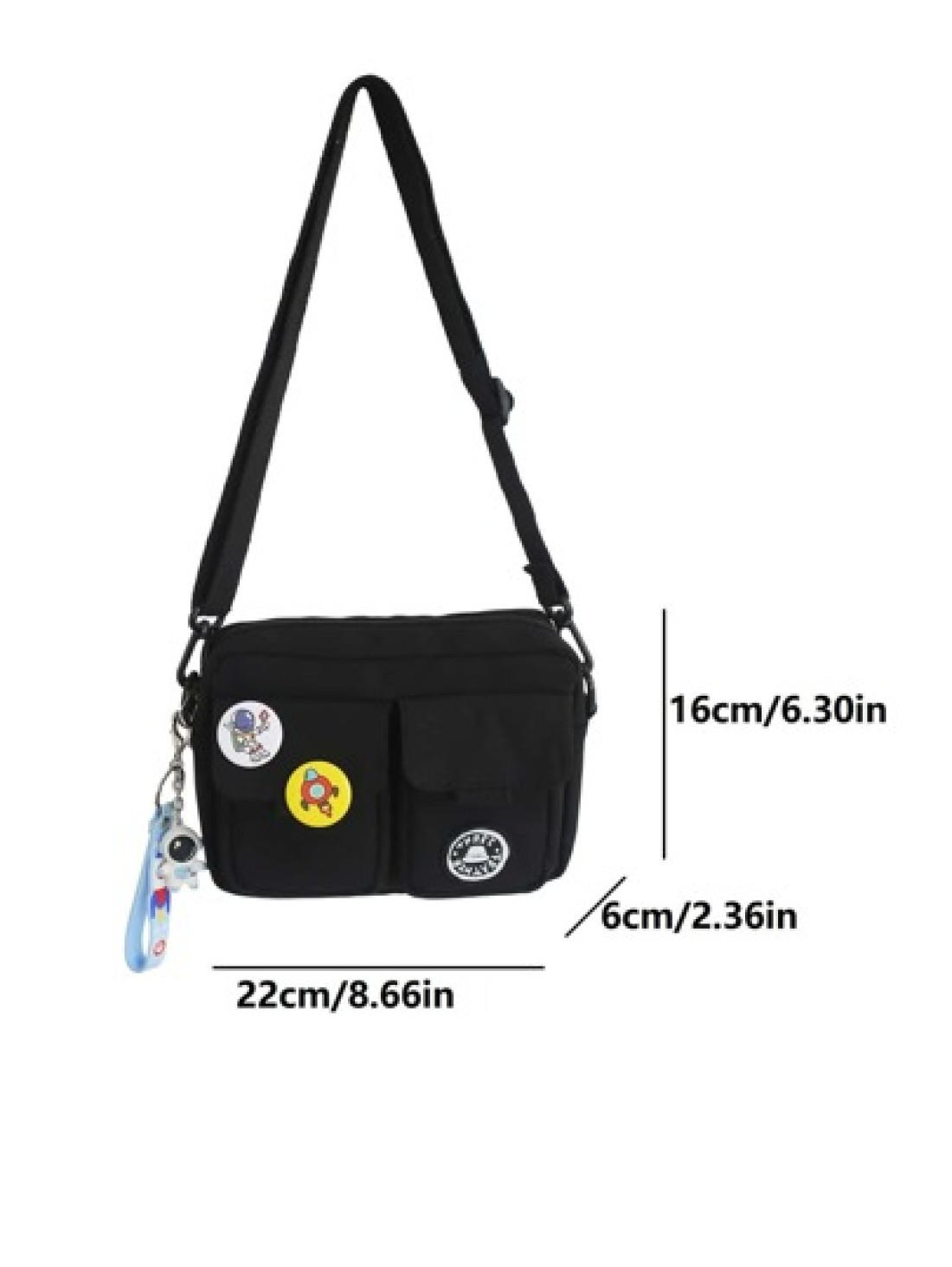 High School Students University Freshman Multifunctional Sling Bag Shoulder Bag Casual Bag Men Cartoon Decor Crossbody Bag Handbag Schoolbag For Travel College Outdoors Sports Commute Nylon Dorm Schoo