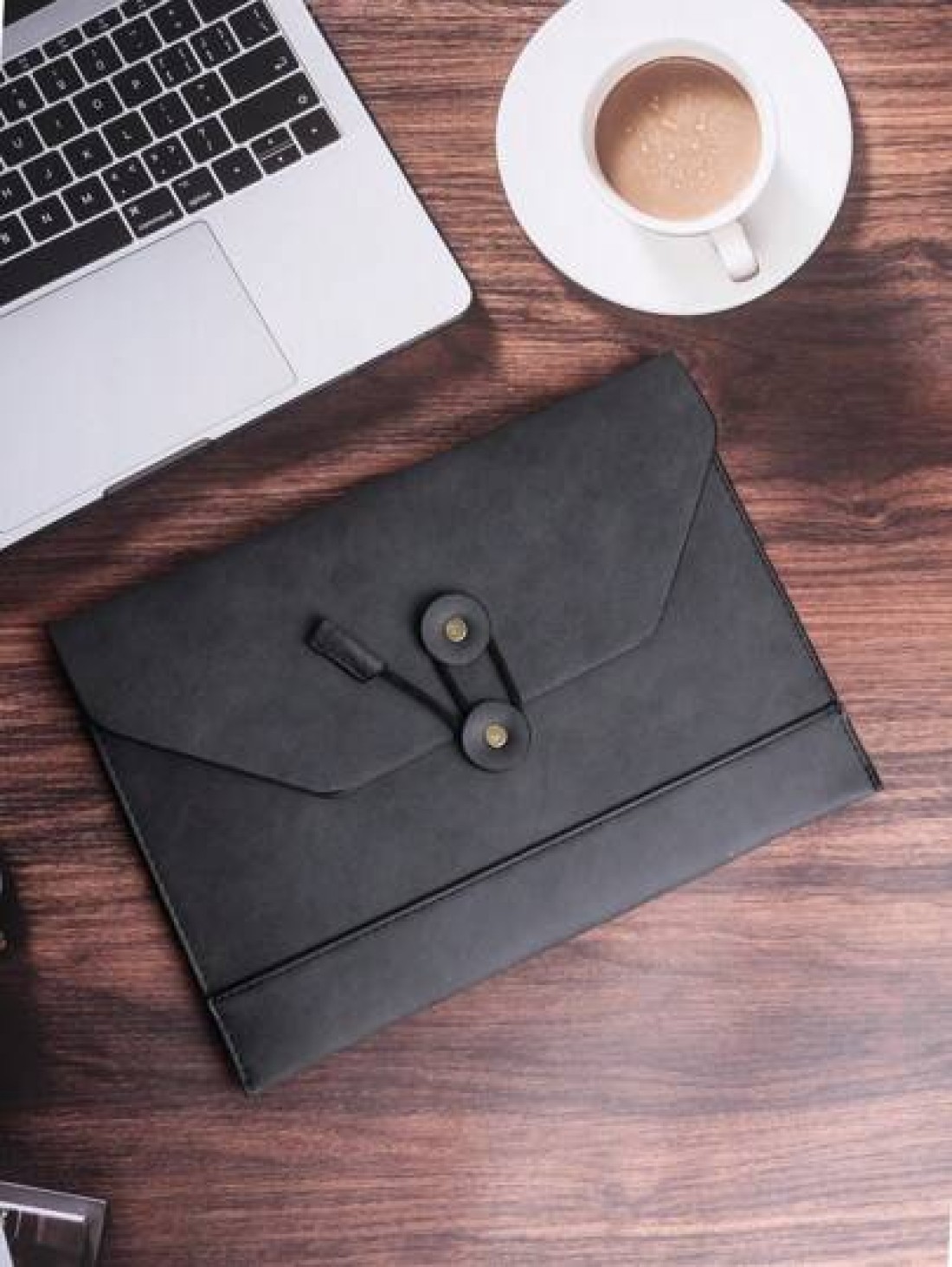 KAIDUCH PU Leather Computer Sleeve Ipad Laptop Bag Large Capacity A4 File Document Organizer Briefcase Business Casual Portfolio