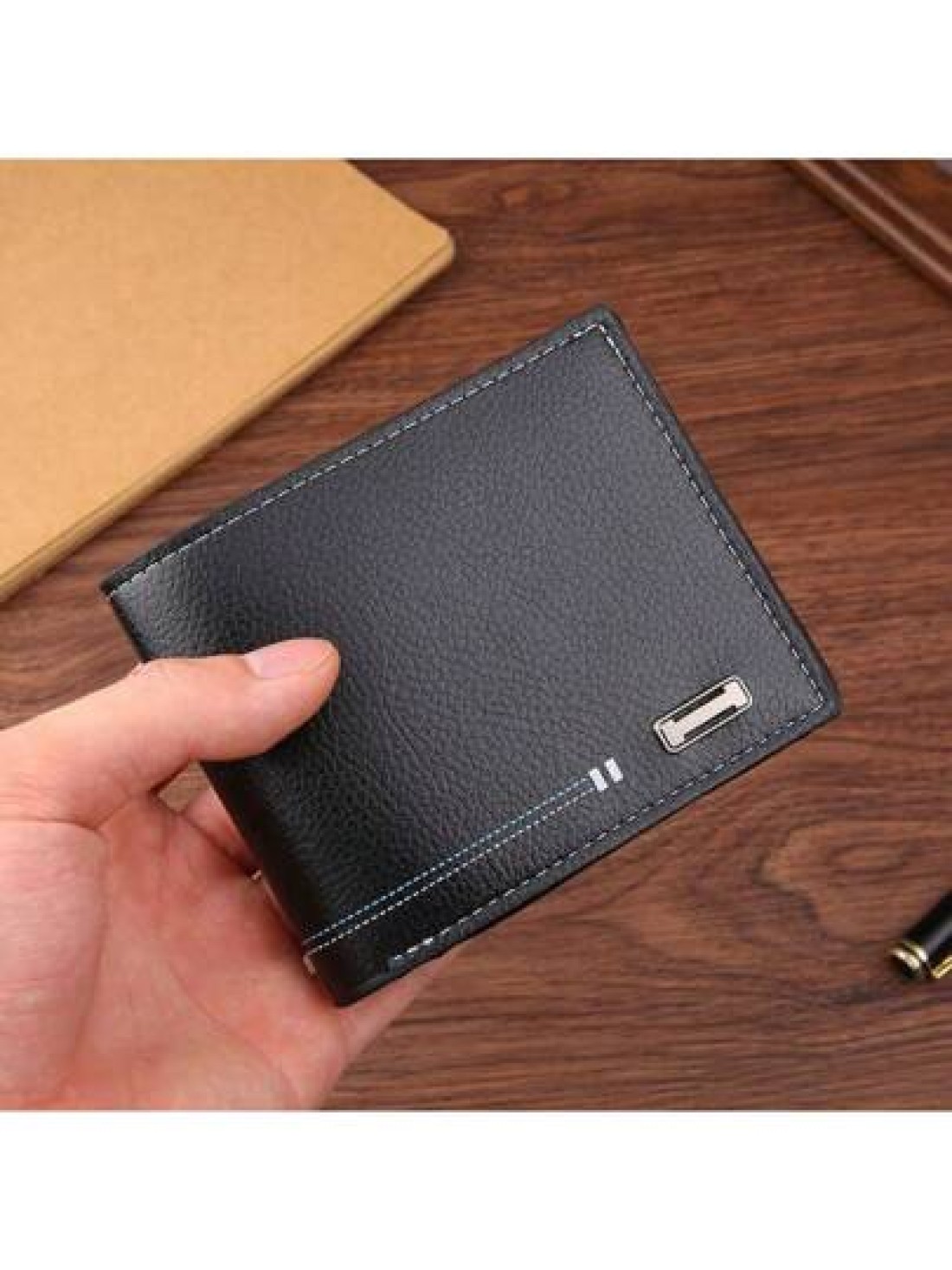 Men s Short Wallet Casual Fashionable Lightweight Leather Purse Youth Large Capacity Card Holder Coin Pocket Summer Dad Freshman For Books Multi Functional Dorm University Gifts Fall Christmas Scream