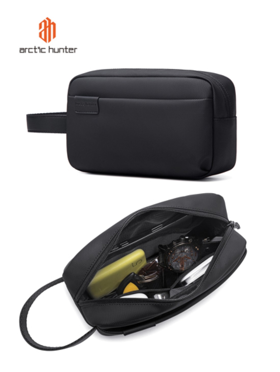arctic hunter Men Clutch Bag Portable Washing Toiletry Bag Handbag For Sports Business And Travel Storage Bag Underarm Bag Square Bag For Business Gift For Father Wash Bag Toiletry Bag Handbag For Uni