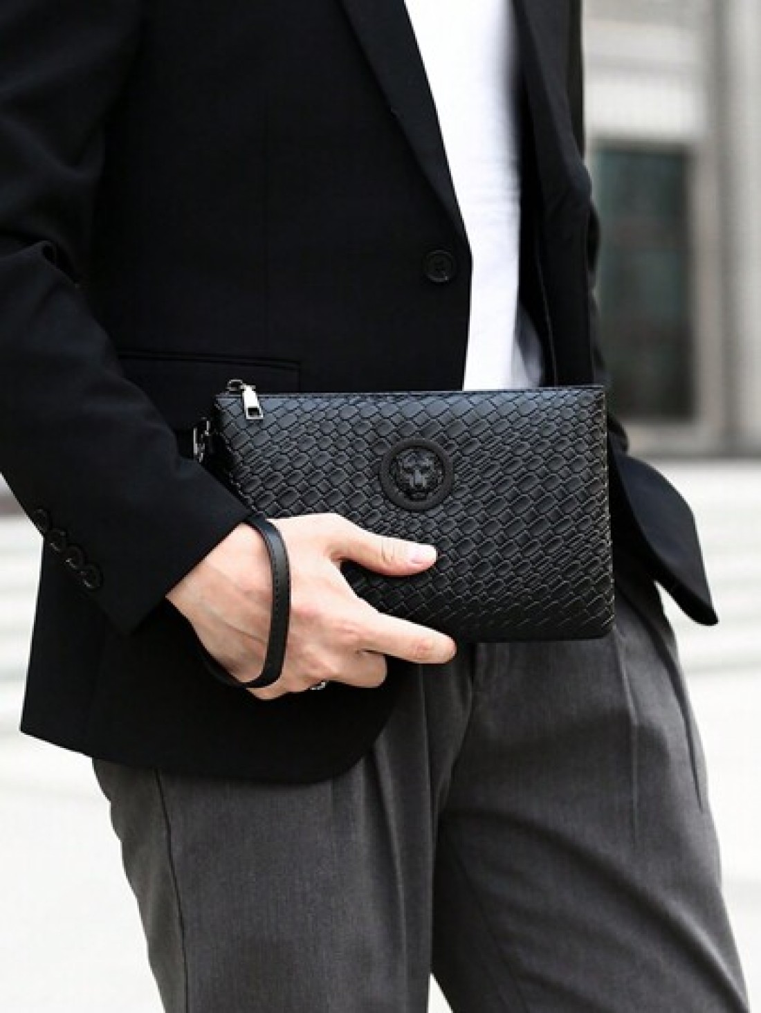 1pc 9 1in 5 9in 1 2in Fashion Men Clutch Bag Wrist Bag Envelope Handbag PU Scratch And Wear Resistant Material Suitable For Going Out Gathering Commuting Multiple Pockets Business Style Purse Thanksgi