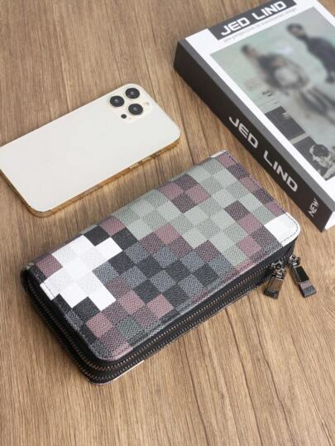 KAIDUCH Fashion Minimalist Long Wallet Zip Purse Multi Function Business Portable Card Holder Phone Clutch Pouch For Men And Women