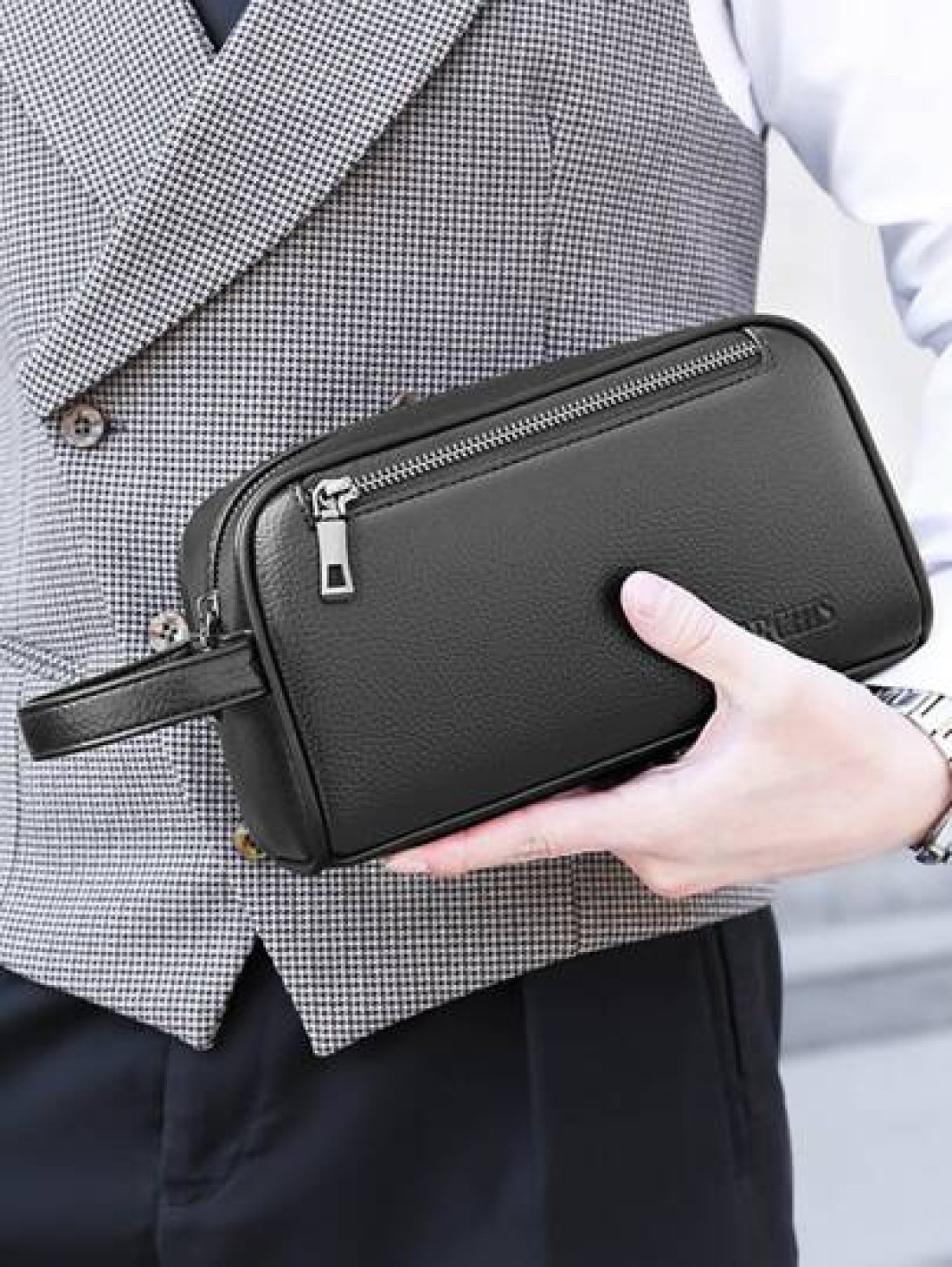 gorchis High End Men s Clutch Bag With Multiple Pockets Business Casual Handbag With Large Capacity Handheld Bag For Men For Books Multi Functional Toiletry Bag Fashionable Handbag Student Outdoor Han