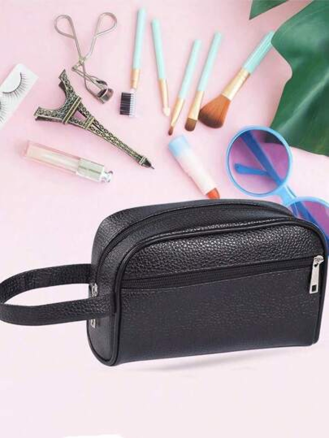 Men Fashion PU Leather Solid Color Phone Small Purse Clutch Hand Bag Wristlet Work Weekend Travel Camping Vacation Holiday Toiletry Water Proof Carry On Casual Business Bag Gifts For Men Back To Schoo