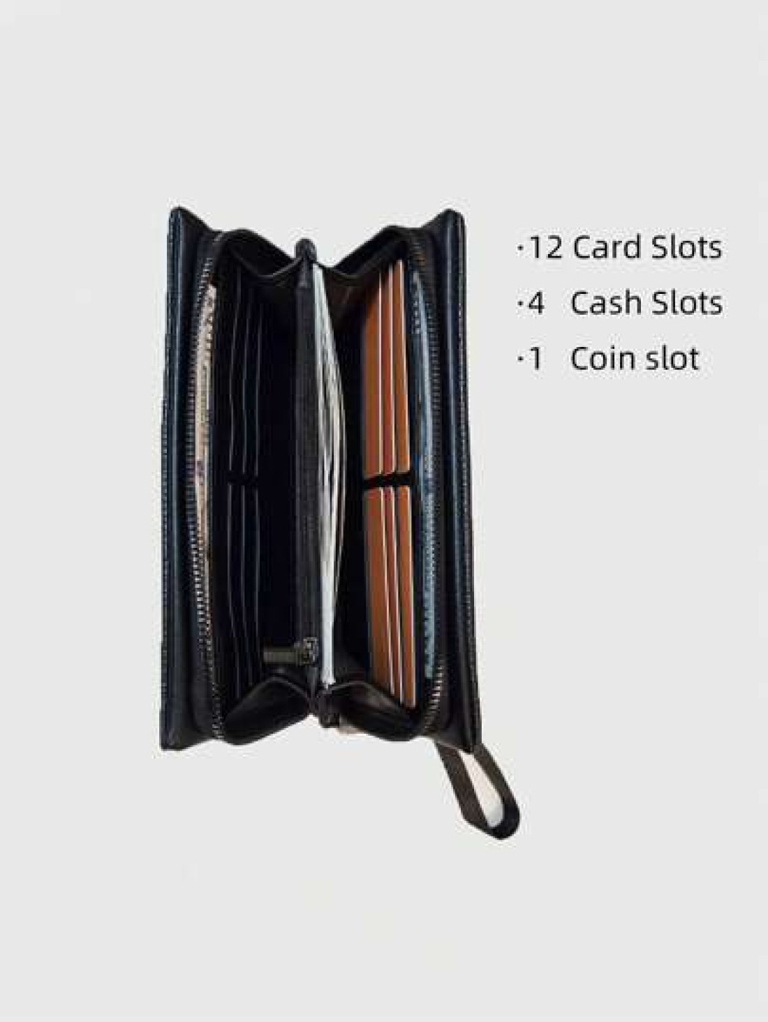1 Piece Long Zipper Pu Leather Wallet For Men Large Capacity Purse Men Card Phone Holder Wallets Clutch Bag