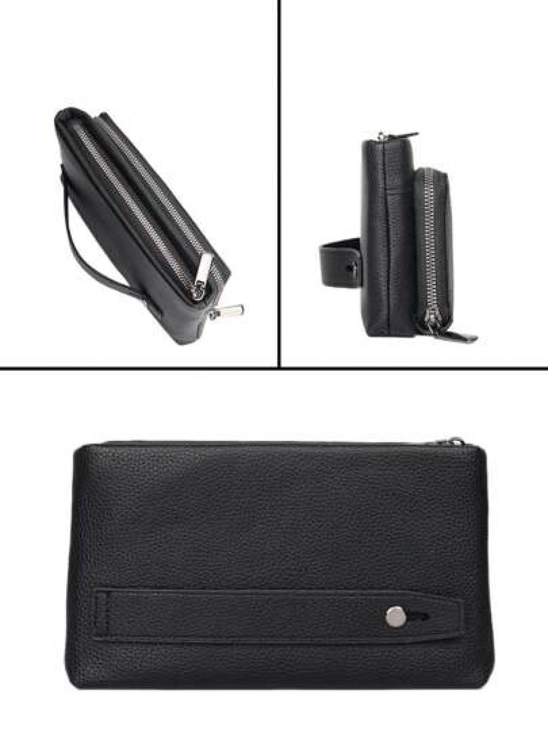 HOVI S Classic Solid Color Retro Clutch Bag Simple Business Large Capacity Lightweight Waterproof Daily Commuting Mobile Phone Bag Man Bag Students Travel Winter Holiday Wash Bag Old Money Multi Card
