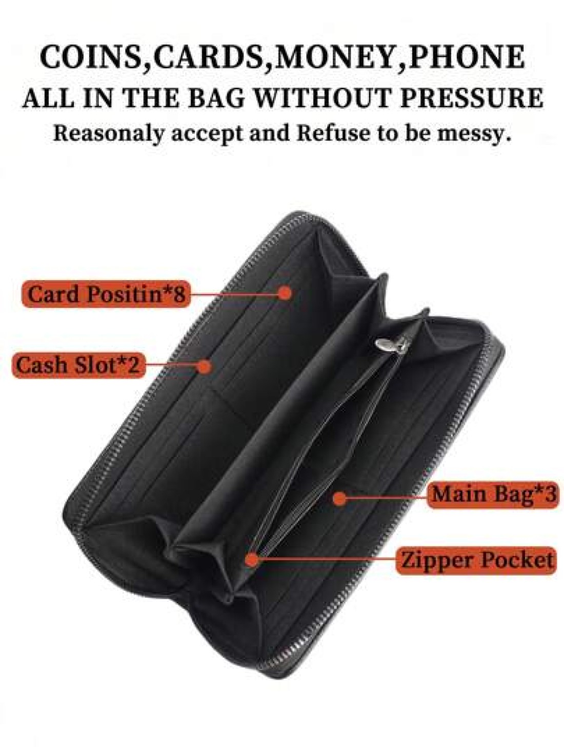 HOVI S Fashionable Minimalist Business Men s Clutch Bag Double Zipper Large Capacity Multi Card Slots Wrist Pouch Suitable As Gift On Holidays And Anniversary Vacation Gifts Travel Christmas Purse Tha