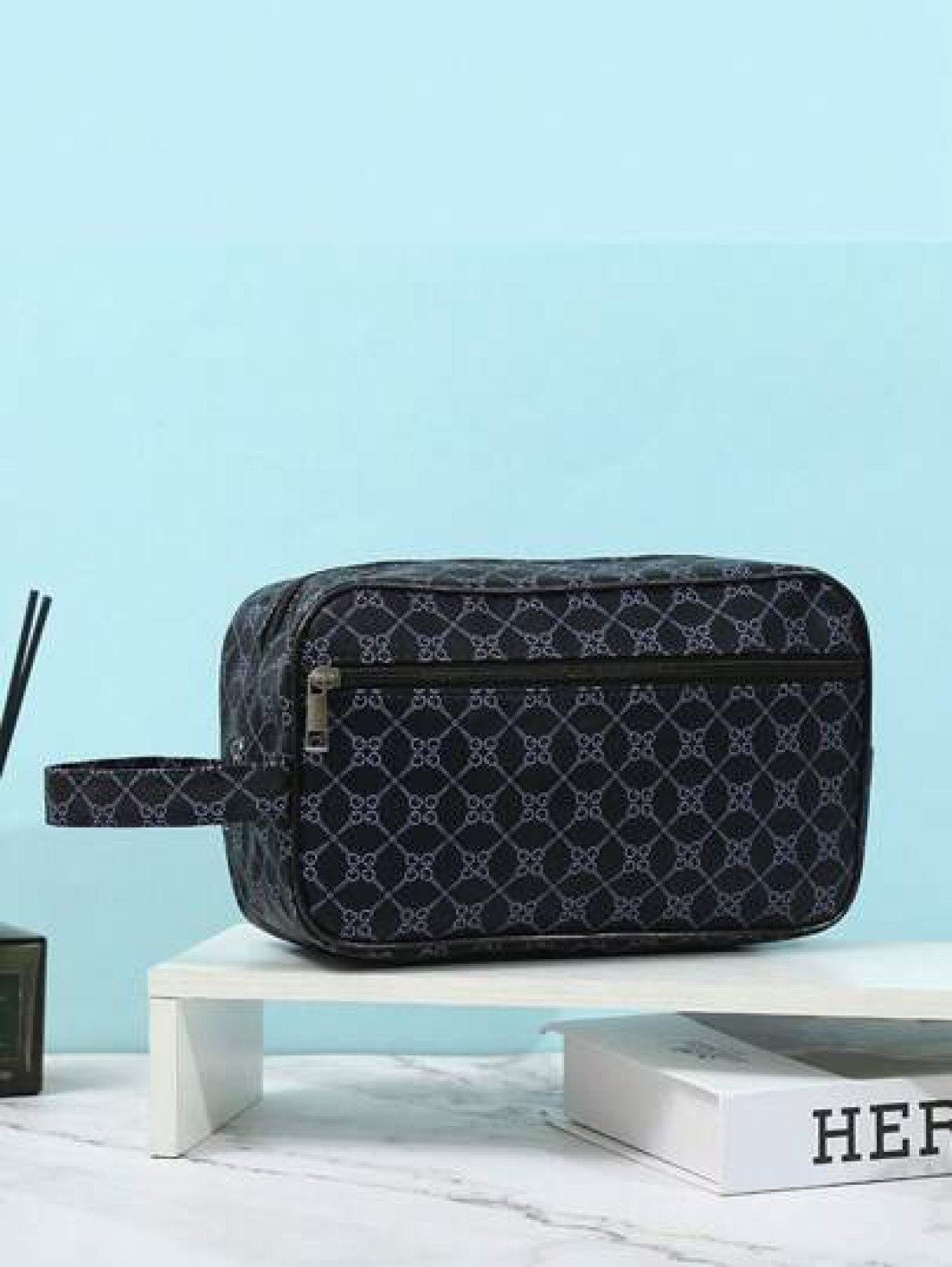 Men Fashion PU Leather Solid Color Phone Small Purse Clutch Hand Bag Wristlet Work Weekend Travel Camping Summer Gym Vacation Holiday Toiletry Water Proof Carry On Casual Business Black Personalized G