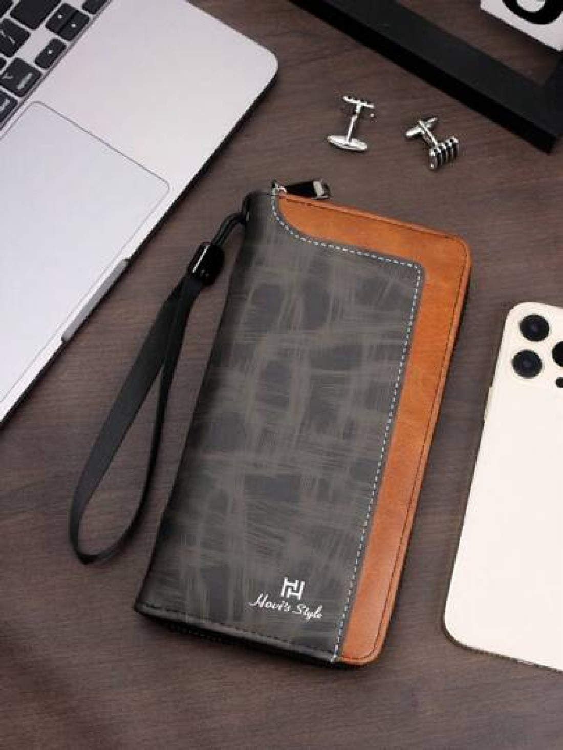 New Oiled Leather Long Zipper Clutch Bag Large Capacity Casual Fashionable Purse Essentials Fashion Men s Bags Business