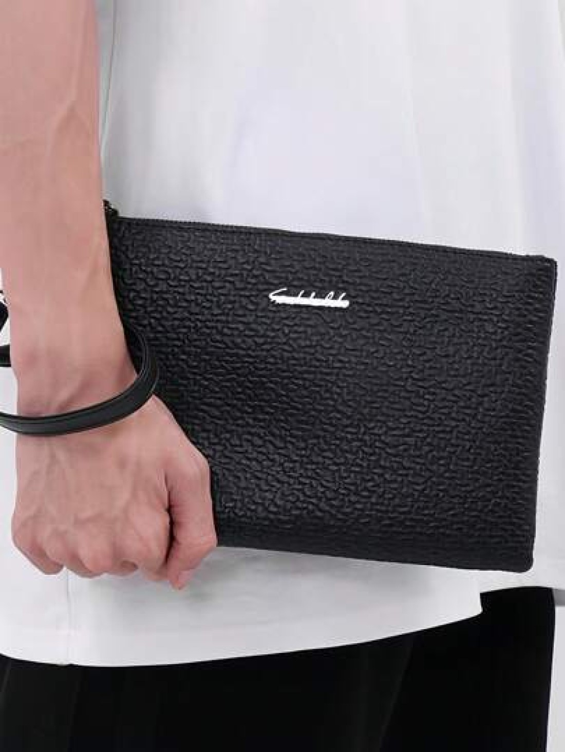 Men s Fashion Stylish Simple Litchi Pattern Clutch