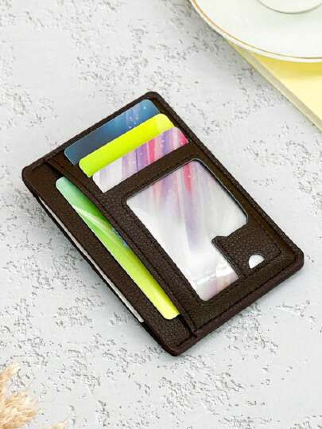 HOVI S Classic Minimalist Card Holder Slim Portable Multi Functional Wallet With Coin Pouch Man Bag Students School Supplies Large Capacity University Bag College Teacher Christmas Holiday Wash Bag Ol