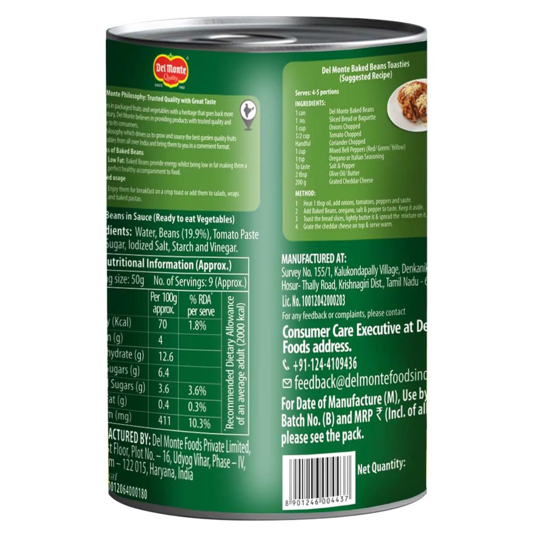 Del Monte Baked Beans in Tomato Sauce, 420g Pack of 3