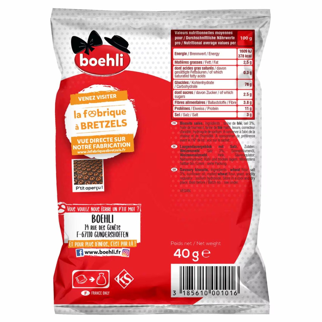 Boehli Mini Pretzels Bags, 40g