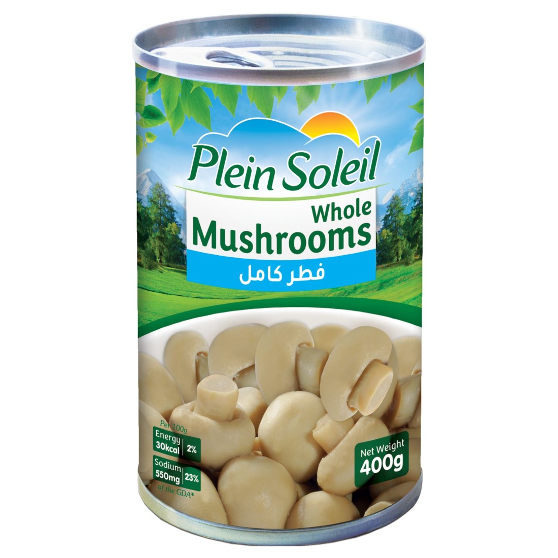 Plein Soleil Whole Mushrooms, 400g Pack of 2