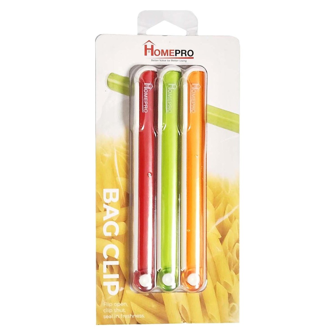 Home Pro Bag Clips Multicolour 15.5x1.7x1cm 3 PCS