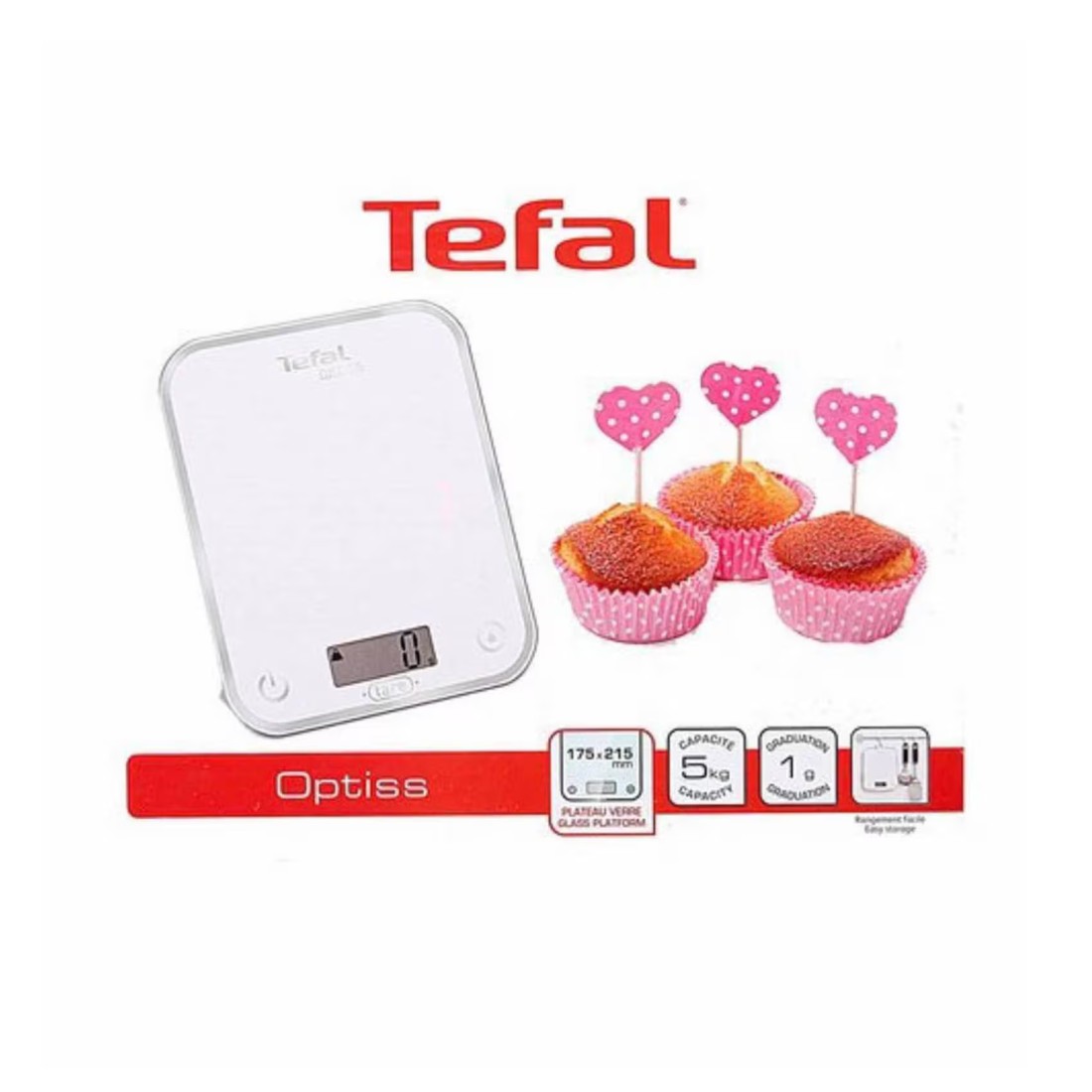 Tefal Optiss Digital Kitchen Scale BC5000V0 White 5kg