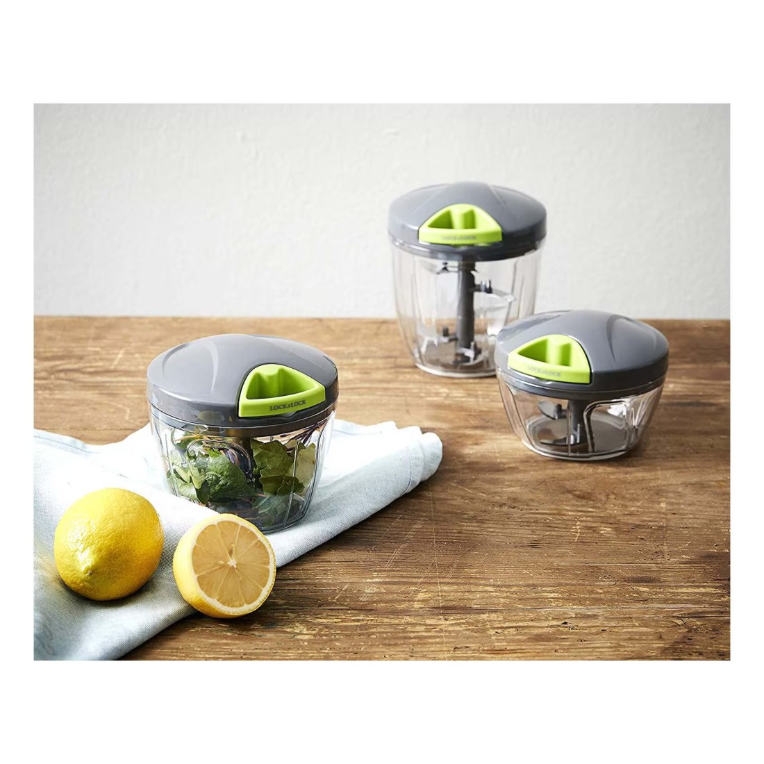 Lock &amp; Lock Quick Chopper With 5 Stainless Steel Blades Large Grey 900ml