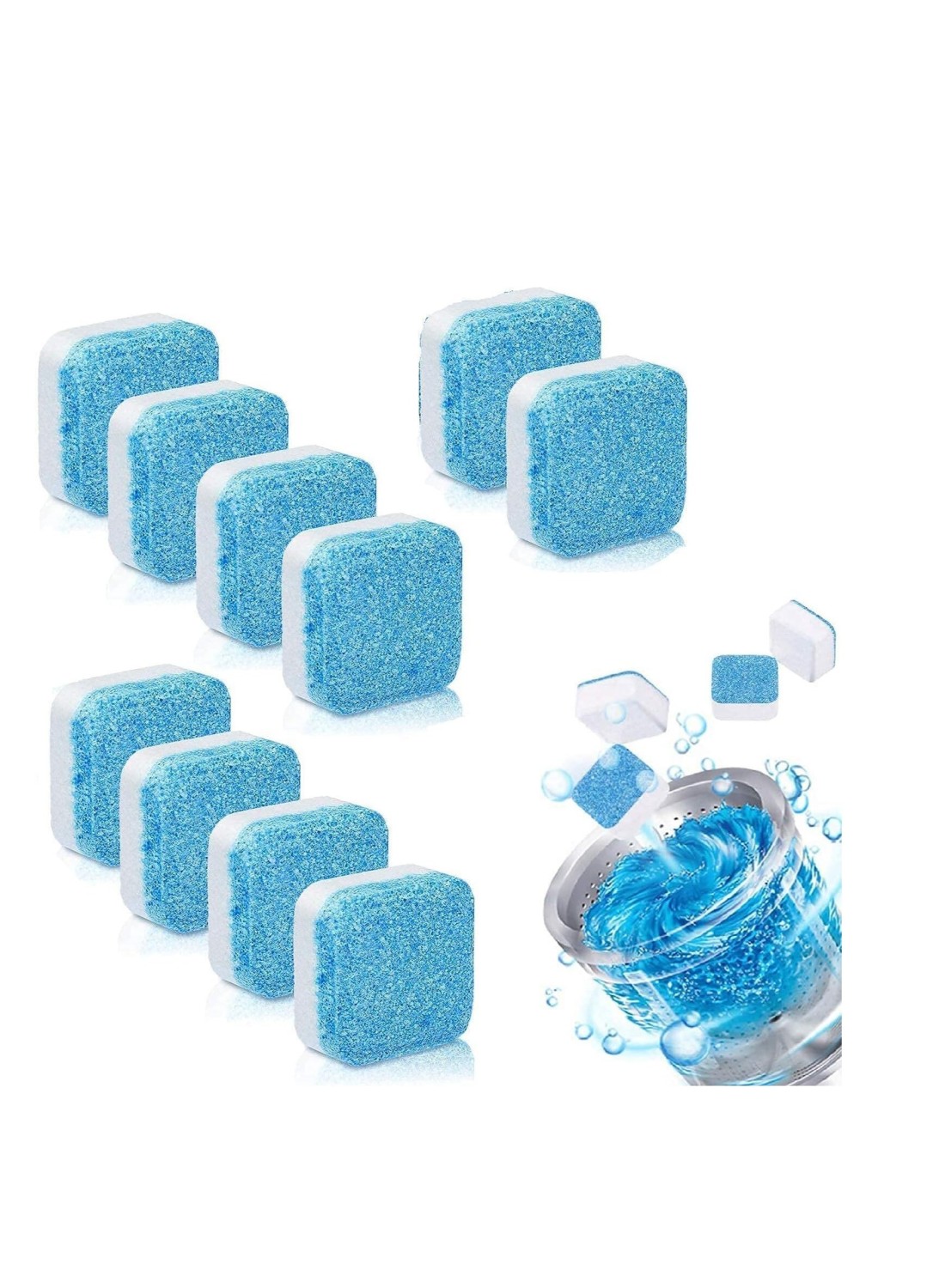 Deep Clean Washing Machine Tablets &ndash; Descaling Tub Cleaner Powder for Front &amp; Top Load Machines, Removes Drum Stains, Residue, and Odors &ndash; Effective Washing Machine
