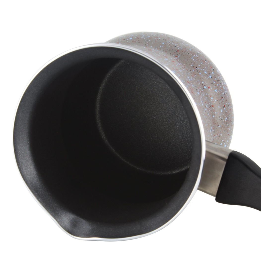 Marble Coffee Warmer With Black Handle Grey 9cm