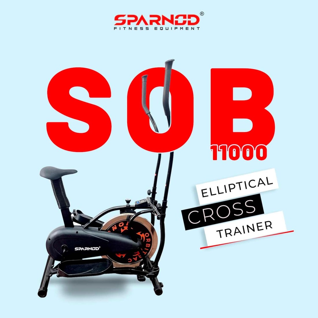 Sparnod Fitness SOB-11000 Dual Orbitrek Elliptical Cross Trainer Cum Exercise Cycle Machine