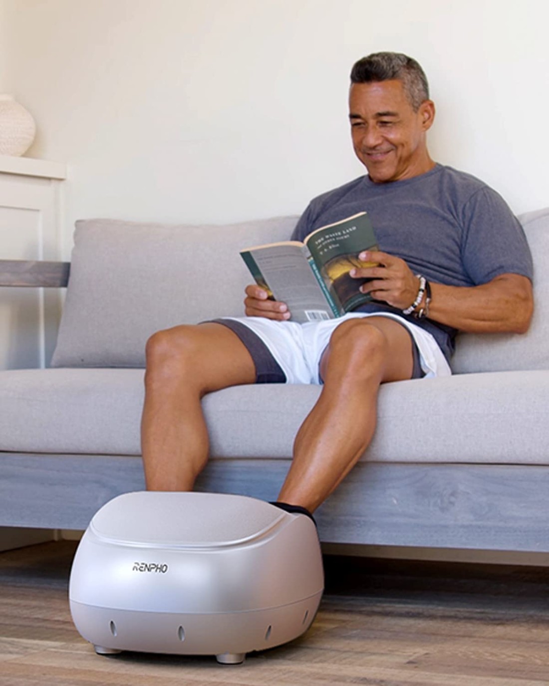 Renpho Foot Massager Machine With Heat, Shiatsu Massager Deep Kneading Therapy, Air Compression, Relieve Foot Pain From Plantar Fasciitis, Improve Blood Circulation (Panel Control)