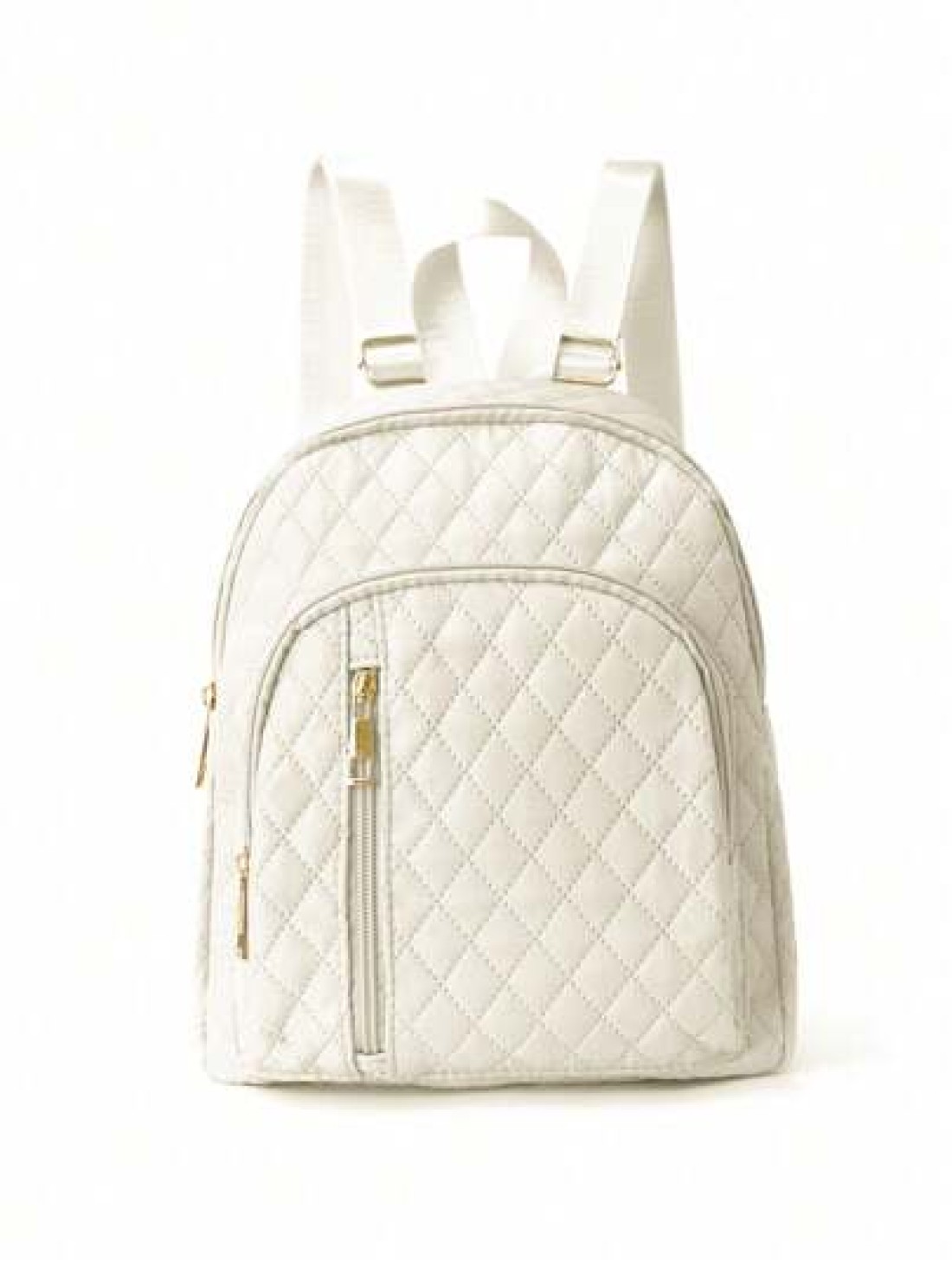 1 Piece Simple And Stylish Solid Color Quilted Multi Pocket Zipper Backpack Lightweight Large Capacity School Bag Backpack With Adjustable Shoulder Strap Portable School Bag For Middle And High School