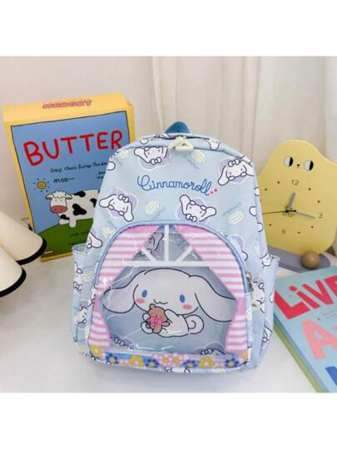 Sanrio حقيبة ظهر سعة كبيرة، كولومي، كلب القرفة، ميلودي ثلاثة أنماط، التصميم الشفاف للحقيبة، أكثر سهولة في رؤية ا