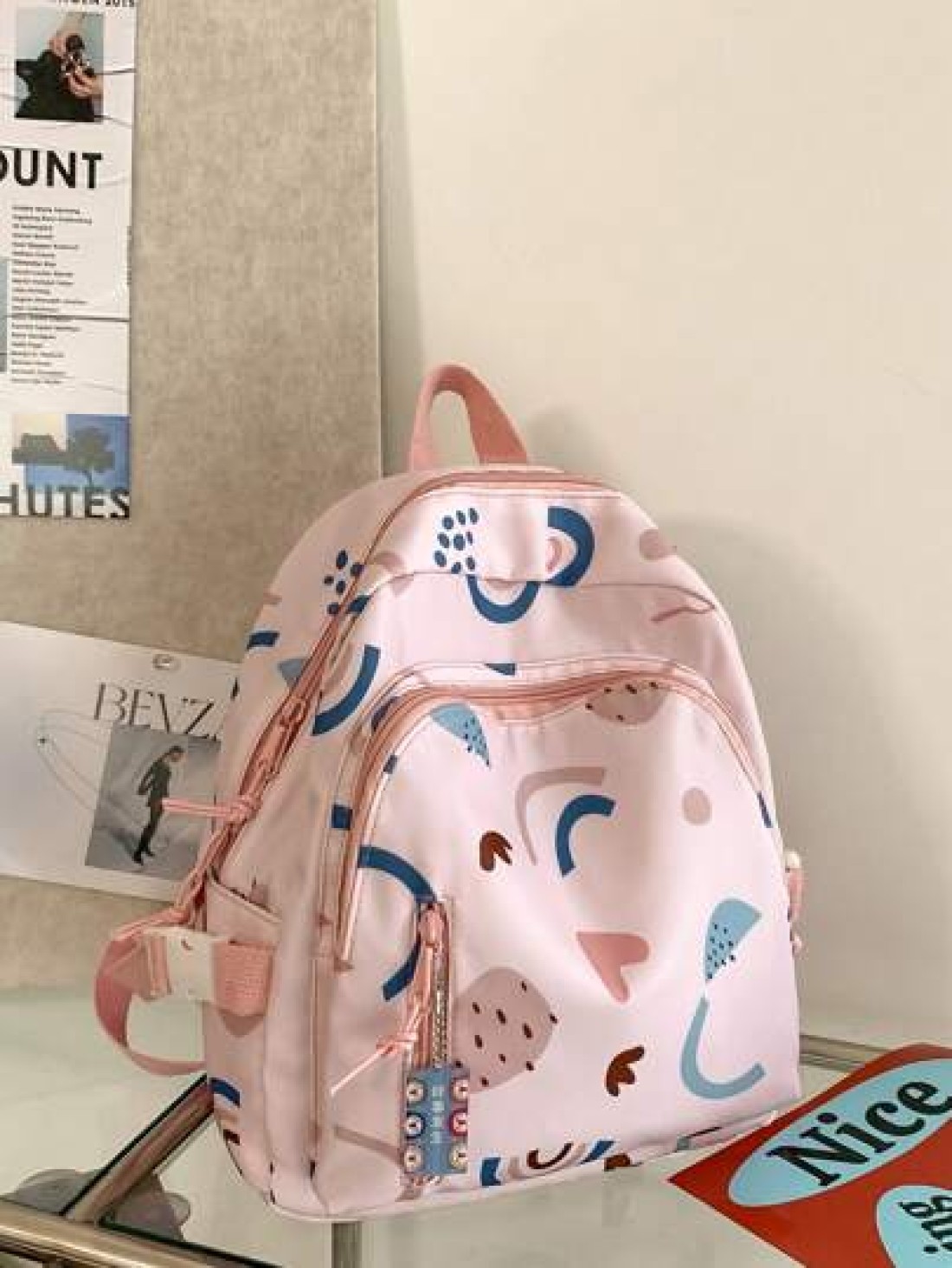 Cute Hundred School Shoulder Backpack Includes Pendant Flower Printed Backpack Kawaii Style Student Schoolbag Girls Travel Backpack Kids Backpacks