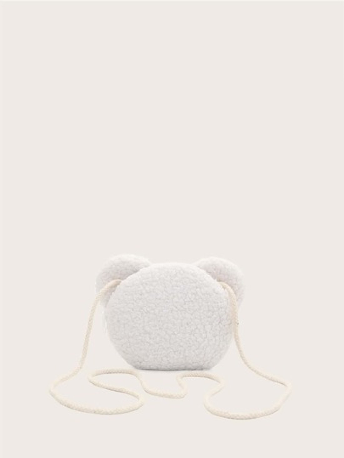 1pc Plush White Bear Shoulder Bag With Zipper Closure Suitable For Boys Girls Casual Daily Outfit