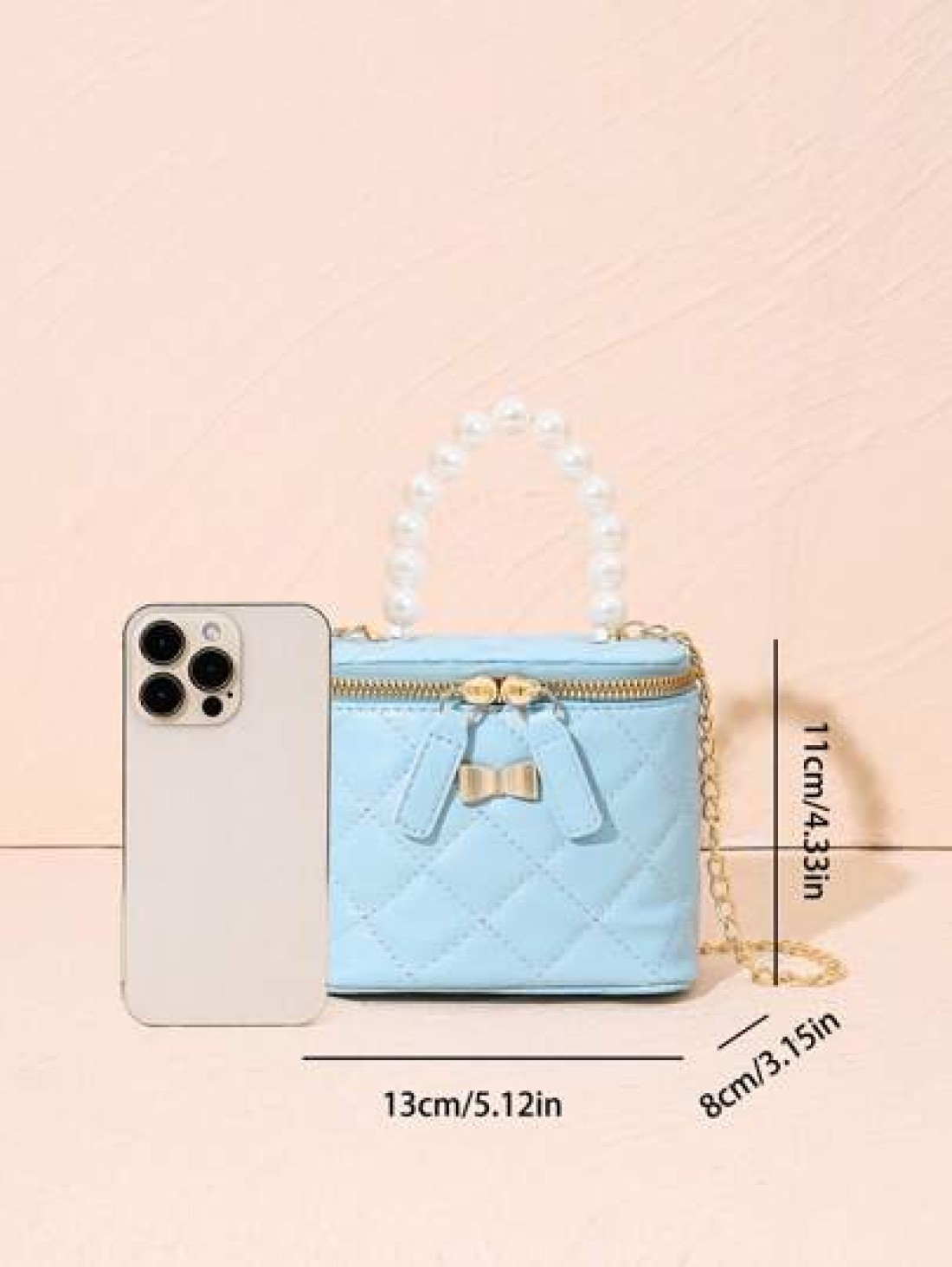 Faux Pearl Handbag Quilted Embroidered Shoulder Bag Crossbody Bag Butterfly Hardware Decor Coin Purse Suitable For Daily Use Party Gift Giving In Small Large Sizes