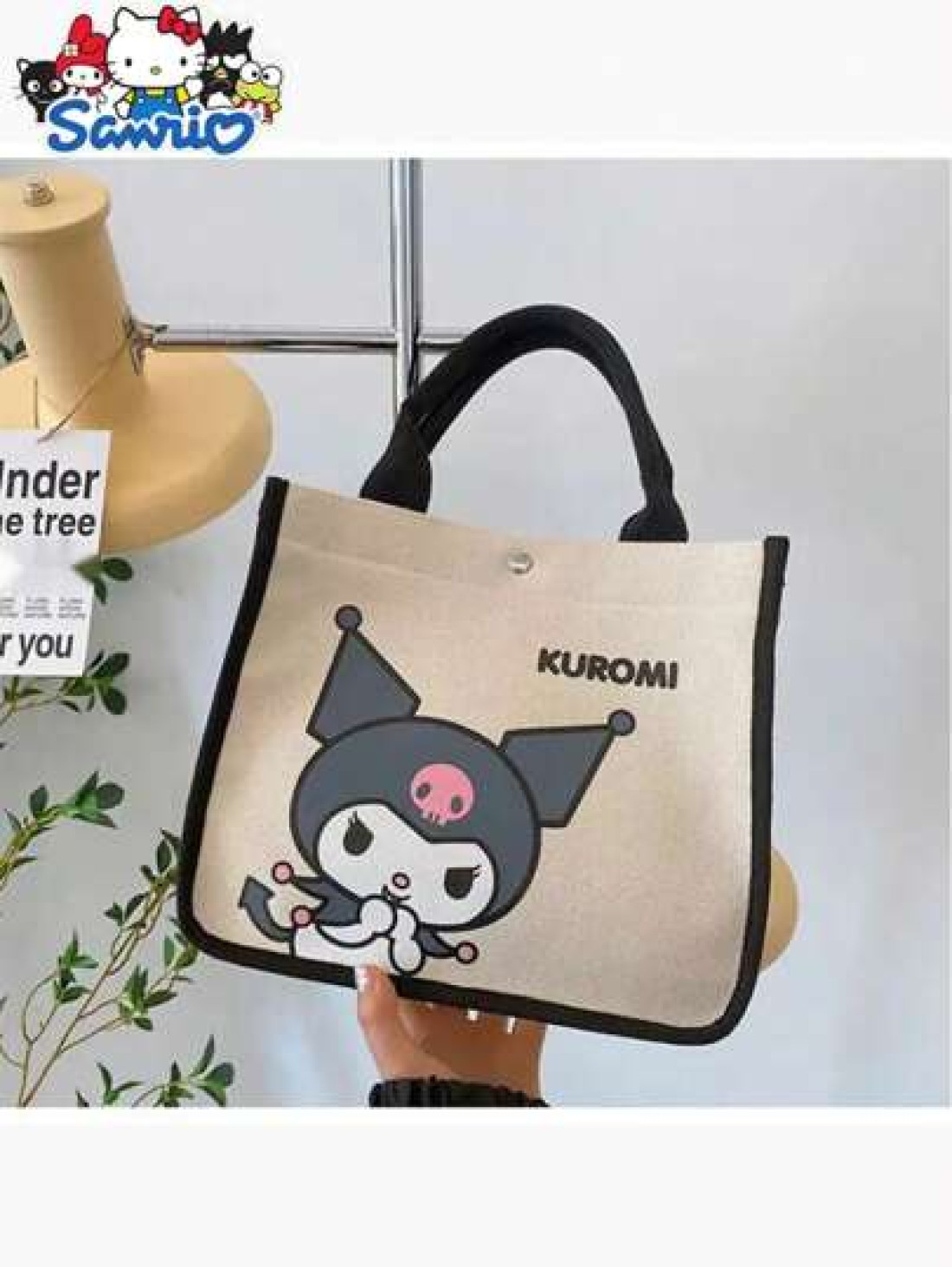 Sanrio حقيبة كتف مصنوعة من قماش كانفاس بصورة هالو كيتي خفيفة الوزن وذات استخدامات متعددة لفتيات كوسميتك متاحة با