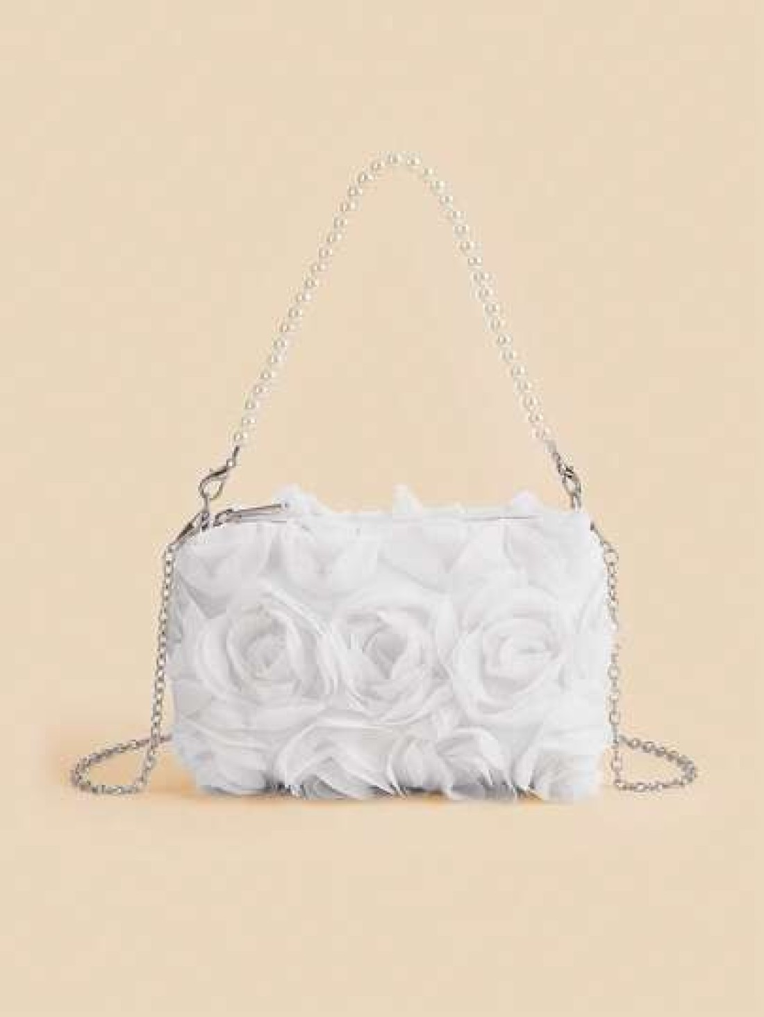 New Pearl Flower Decor Evening Clutch Handbag Shoulder Cross Body Bag For Formal Dresses