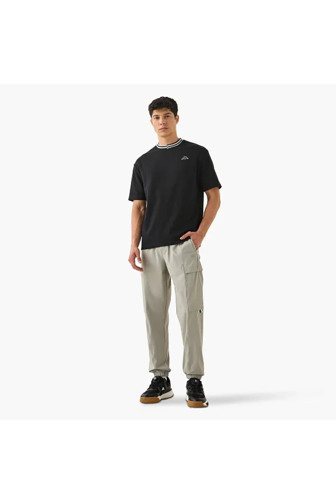 Kappa Kappa Logo Print T-shirt with Contrast Trim