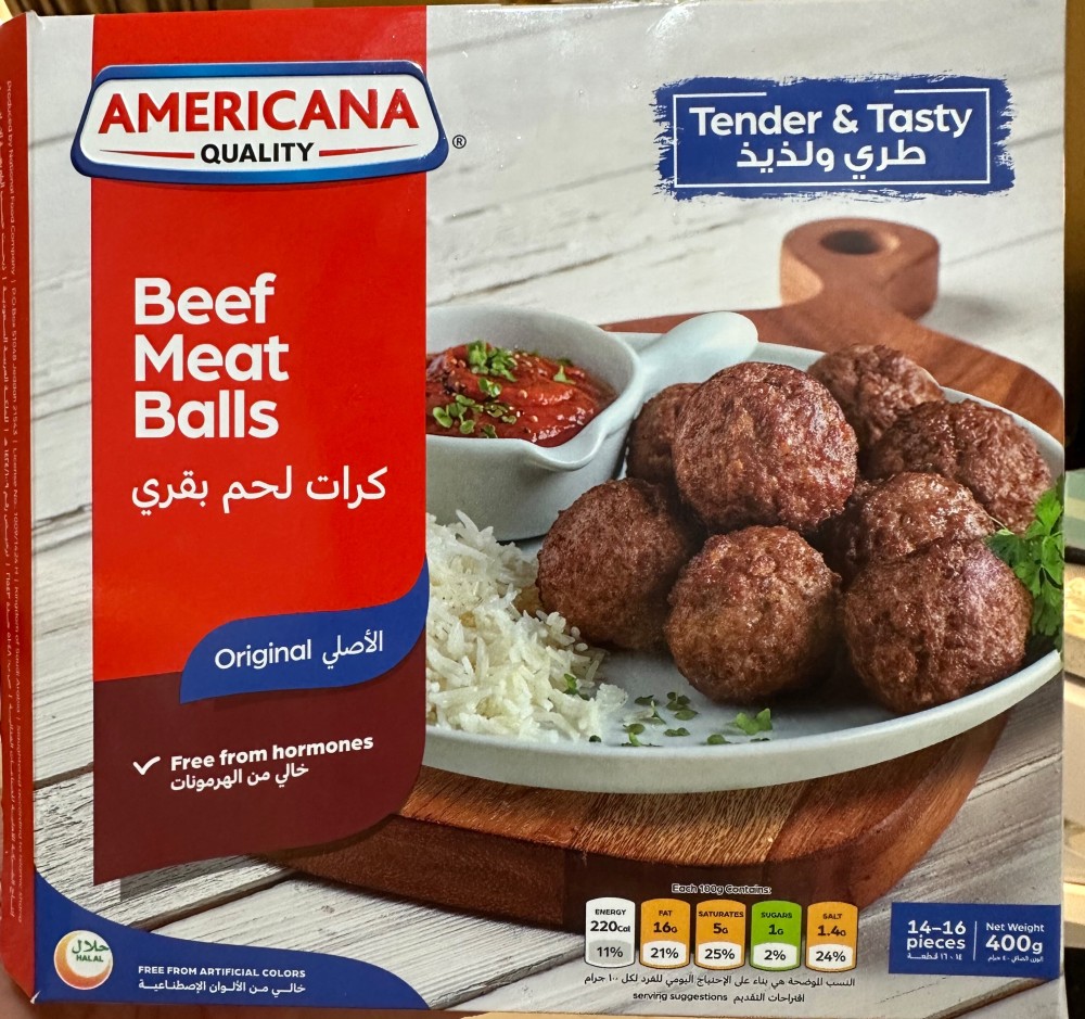 كرات اللحوم Americana Beef 16S 400GM