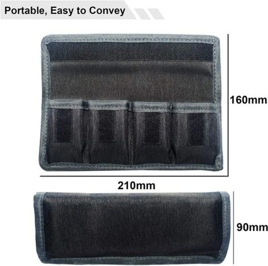 Coopic DSLR Battery Bag Holder Case For Aa Battery Lp-E6 Lp-E8 Lp-E10 Lp-E12 En-El14 En-El15 Fw50 F550 And More Suitable For Battery D800 5D Iii A77 (Grey)