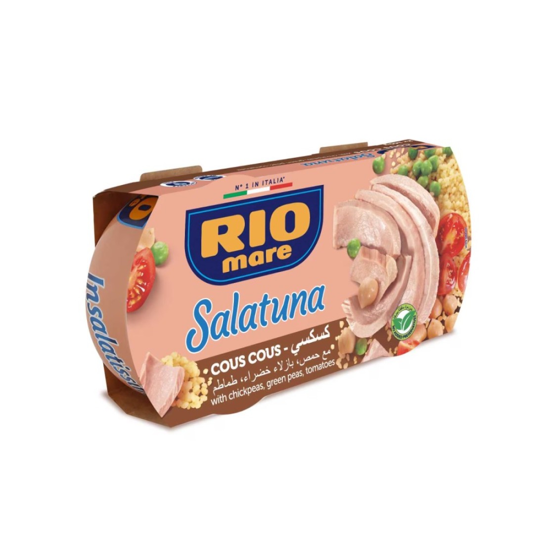Rio Mare Salatuna Couscous with Chickpeas Green Peas and Tomatoes, 160g Pack of 2