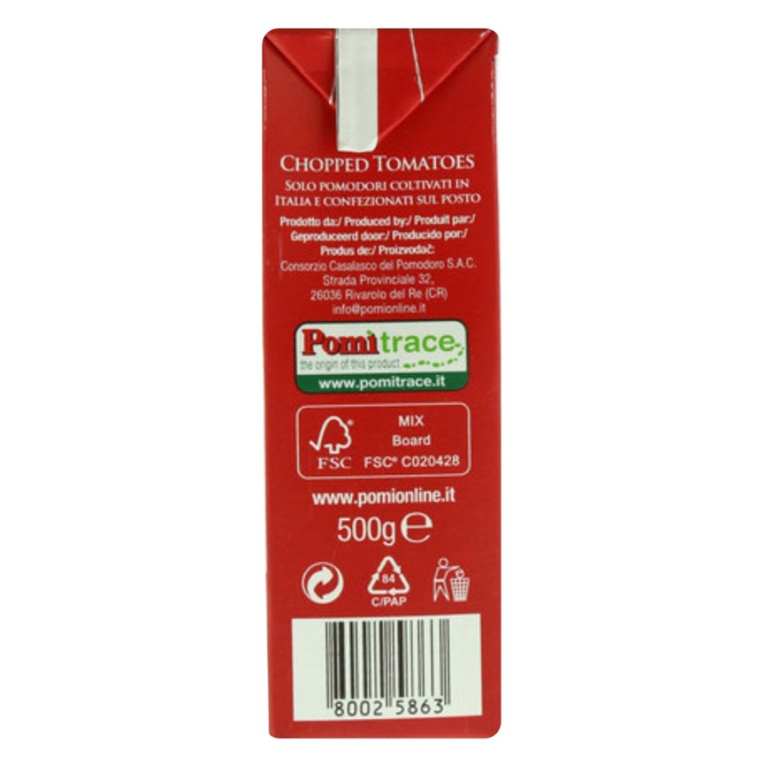 Pomito Chopped Tomatoes 500g Pack of 3