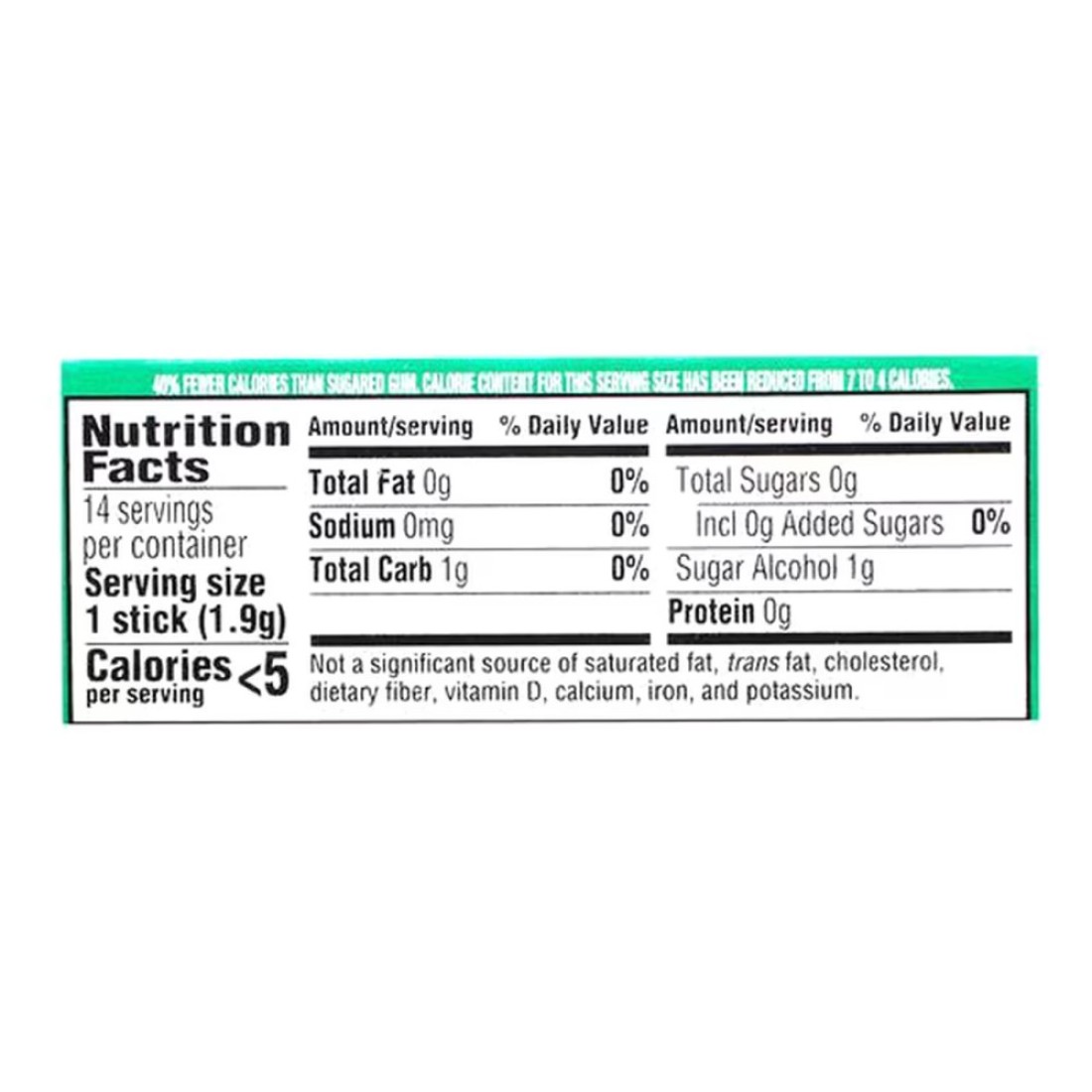 Trident Sugar-Free Gum Sticks Spearmint 14 Sticks
