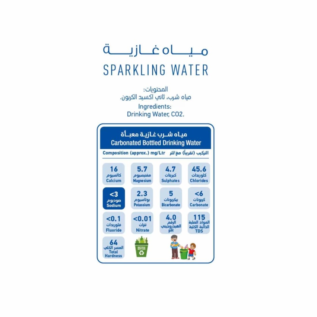 Oasis Blu Sparkling Water 500ml Pack of 6