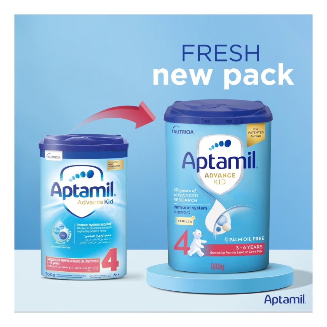 Aptamil Advance Kid Growing Up Formula Milk Stage 4 3-6 Years 800g Pack of 2