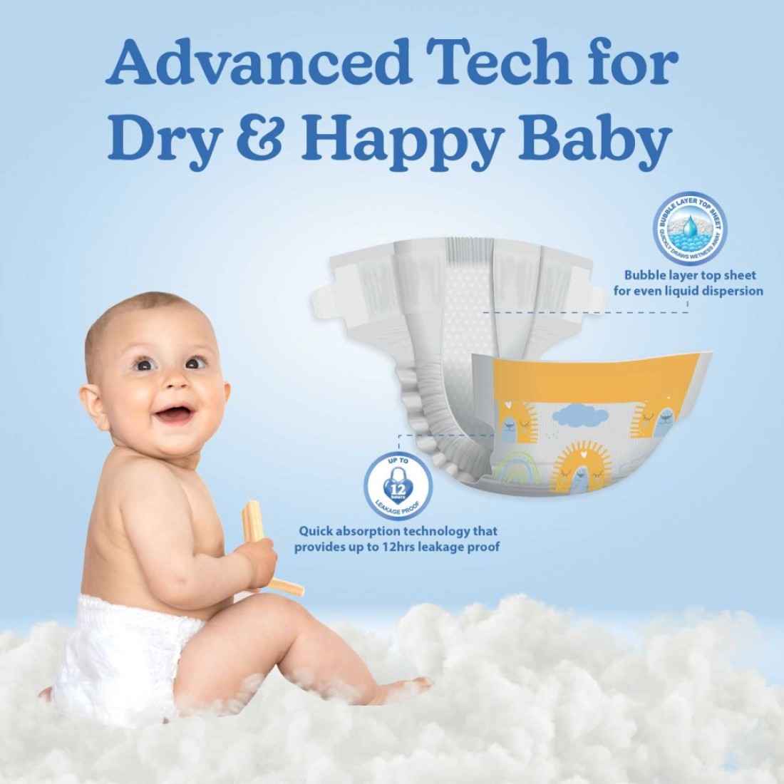 Carrefour Dry and Gentle Baby Diapers Size 6 13kg+ 48 Diapers