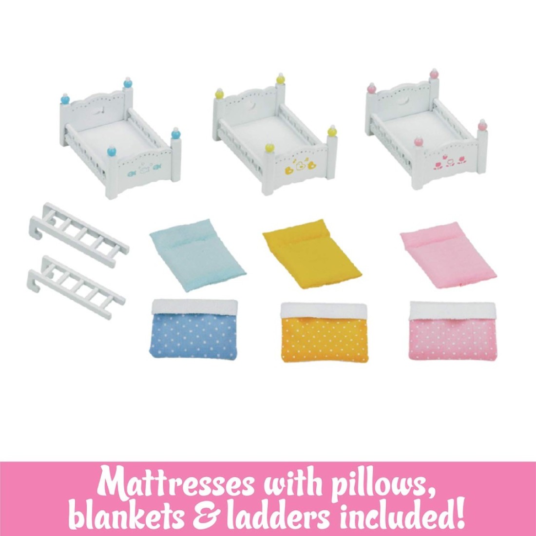 Calico Critters Triple Baby Bunk Beds Dollhouse Furniture Set for Ages 3