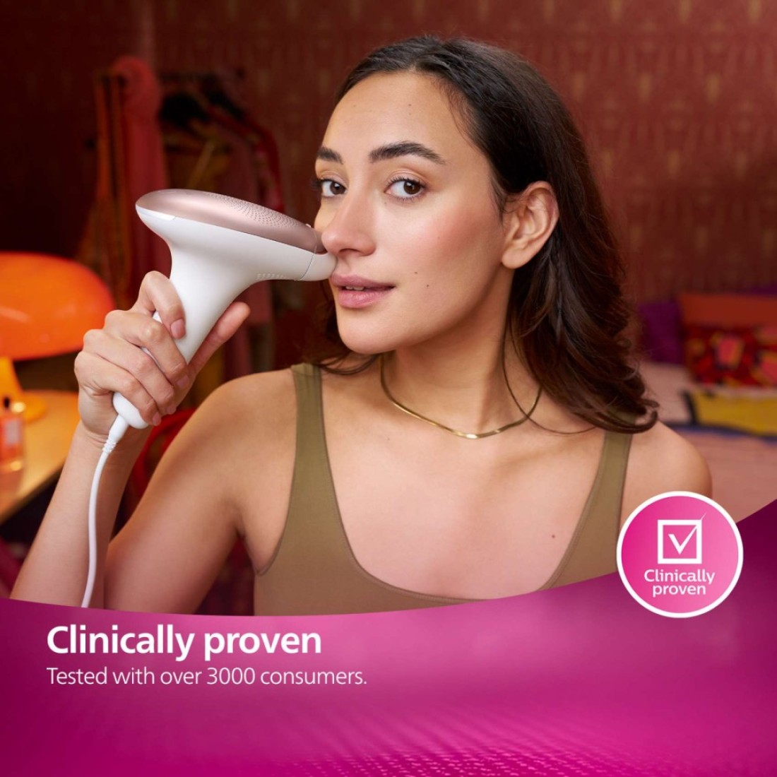 Philips Lumea IPL Hair Removal Device With 2 Attachments For Face And Body BRI921 Multicolour