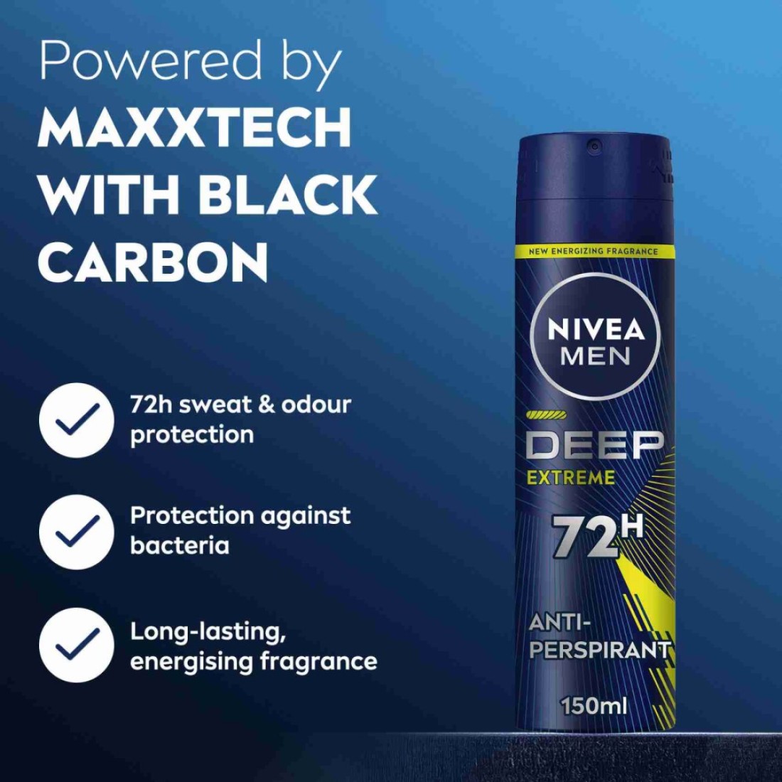 NIVEA MEN DEEP Extreme MaxxTech Antiperspirant for Men Spray 150ml