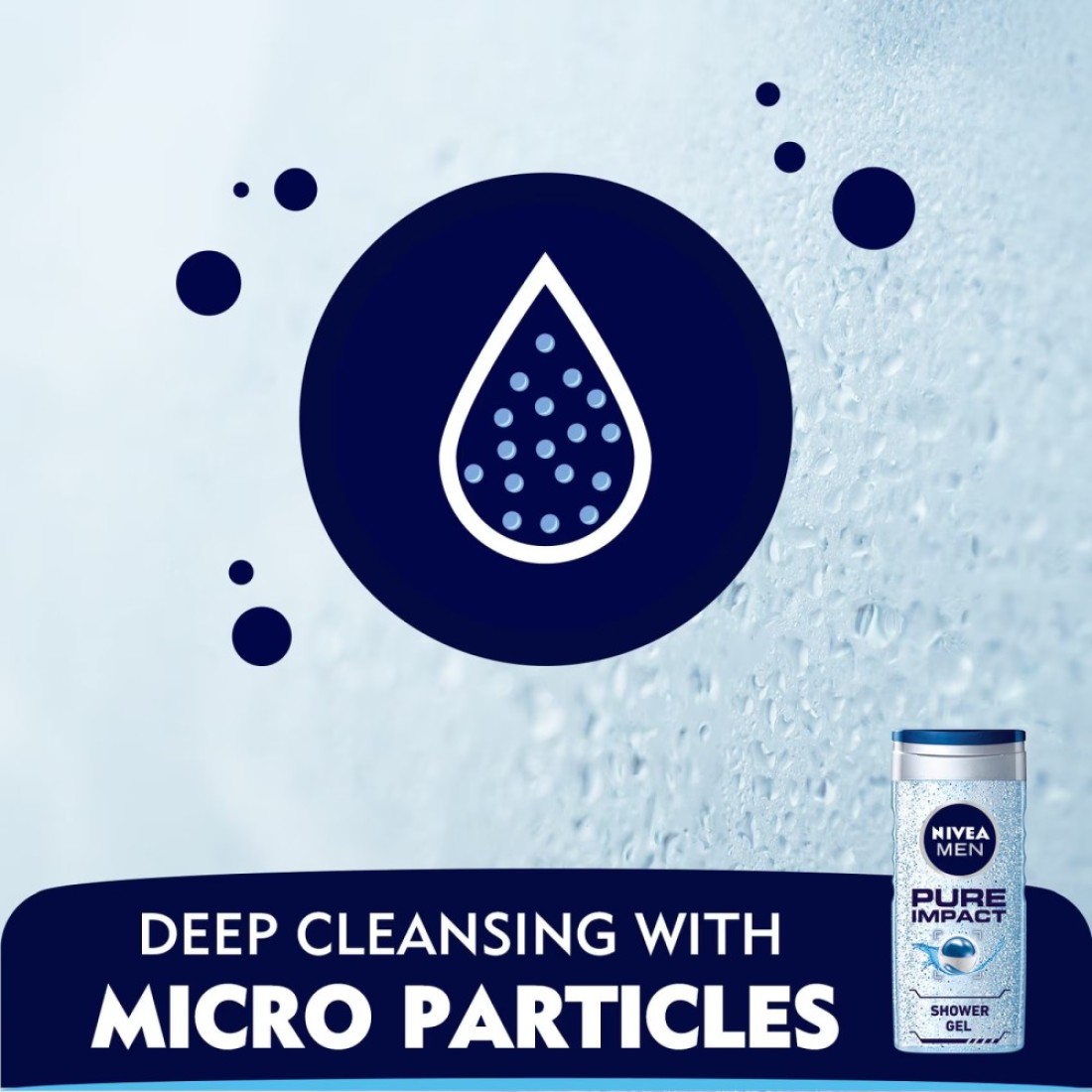 NIVEA MEN 3in1 Shower Gel Pure Impact Fresh Scent 250ml Pack of 3