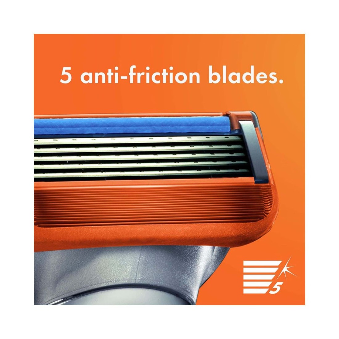 Gillette Fusion 5 Power Razor Blades Silver Orange 8 PCS