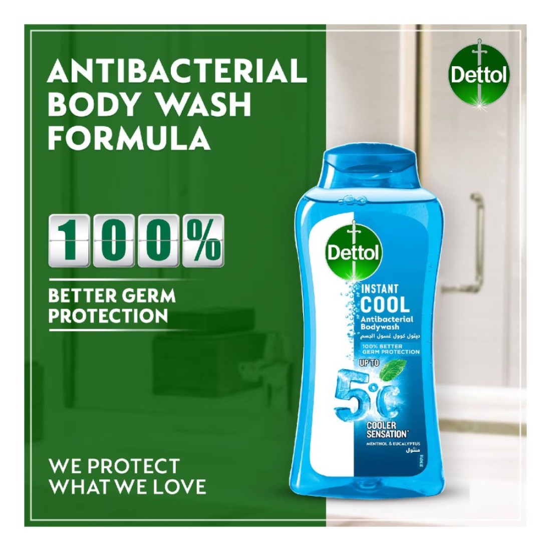 Dettol Cool Anti-Bacterial Body Wash Mint And Bergamot Blue 500ml+250ml