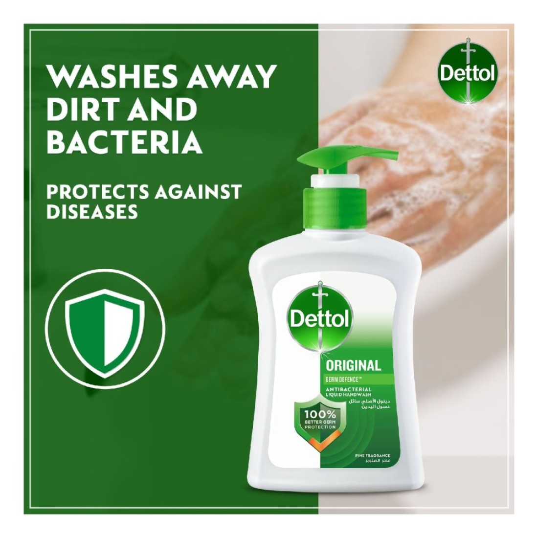 Dettol Original Germ Defence Antibacterial Liquid Hand Wash White 400ml Pack of 2